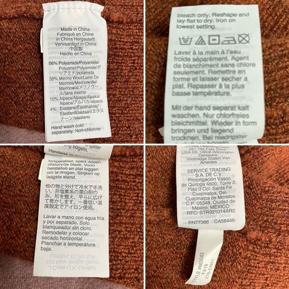 Madewell Ryder Striped Open Cardigan Wool Alpaca Cream Rose Stripes Size Small - Picture 11 of 12